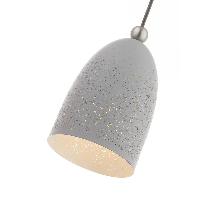 One Light Pendant from the Arlington collection in Nordic Gray with Brushed Nickel Accents finish