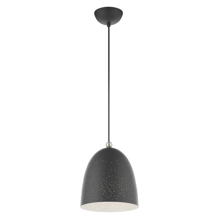 One Light Pendant from the Arlington collection in Scandinavian Gray with Brushed Nickel Accents finish
