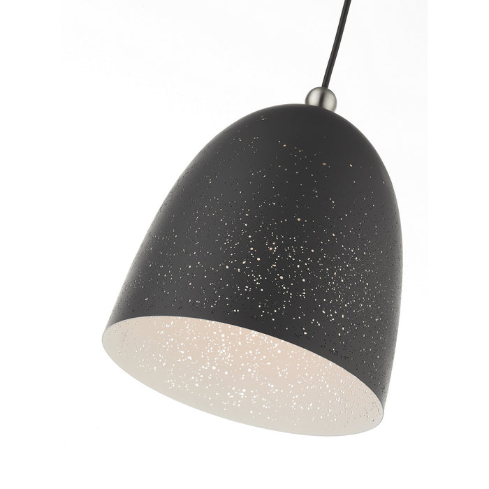 One Light Pendant from the Arlington collection in Scandinavian Gray with Brushed Nickel Accents finish