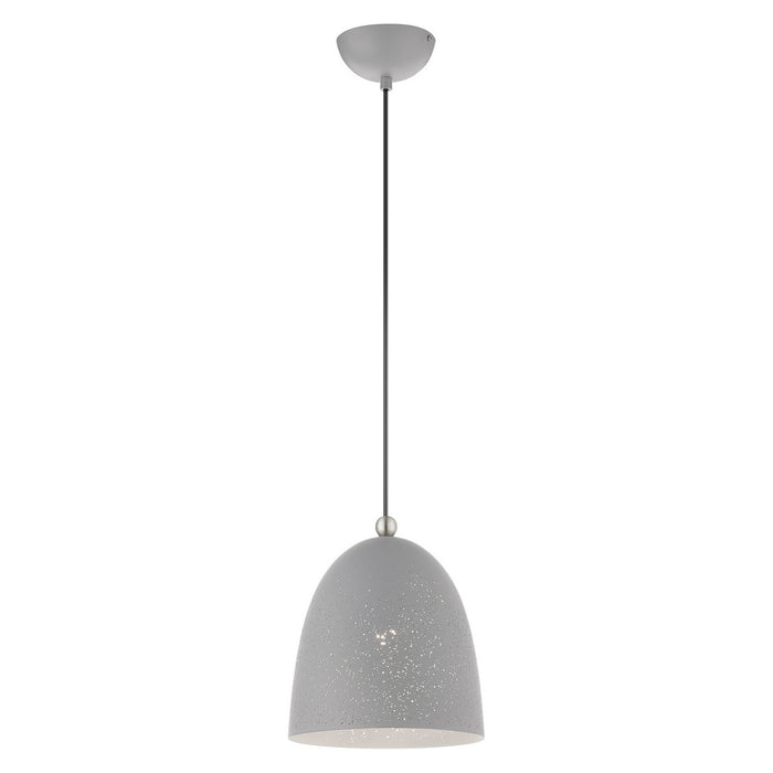 One Light Pendant from the Arlington collection in Nordic Gray with Brushed Nickel Accents finish
