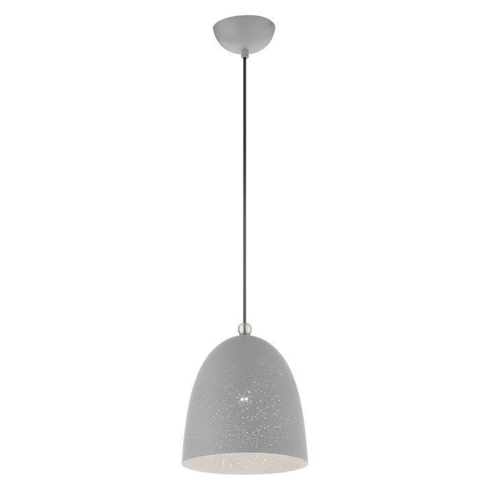 One Light Pendant from the Arlington collection in Nordic Gray with Brushed Nickel Accents finish