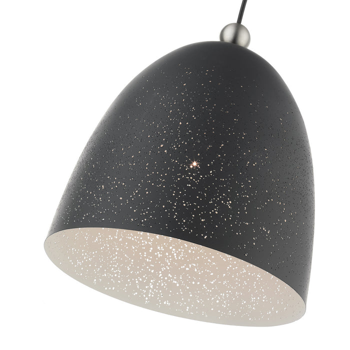 One Light Pendant from the Arlington collection in Scandinavian Gray with Brushed Nickel Accents finish