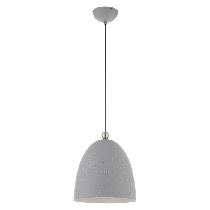 One Light Pendant from the Arlington collection in Nordic Gray with Brushed Nickel Accents finish
