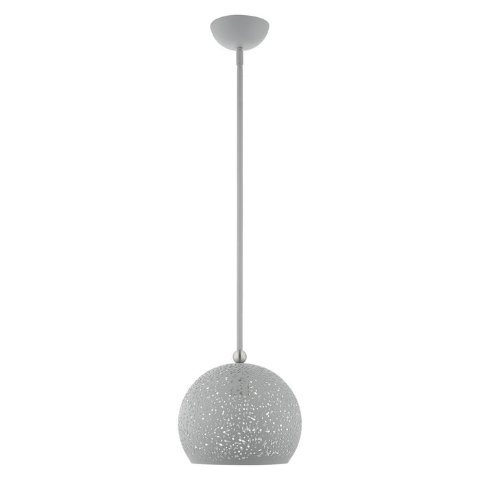 One Light Pendant from the Charlton collection in Nordic Gray with Brushed Nickel Accents finish