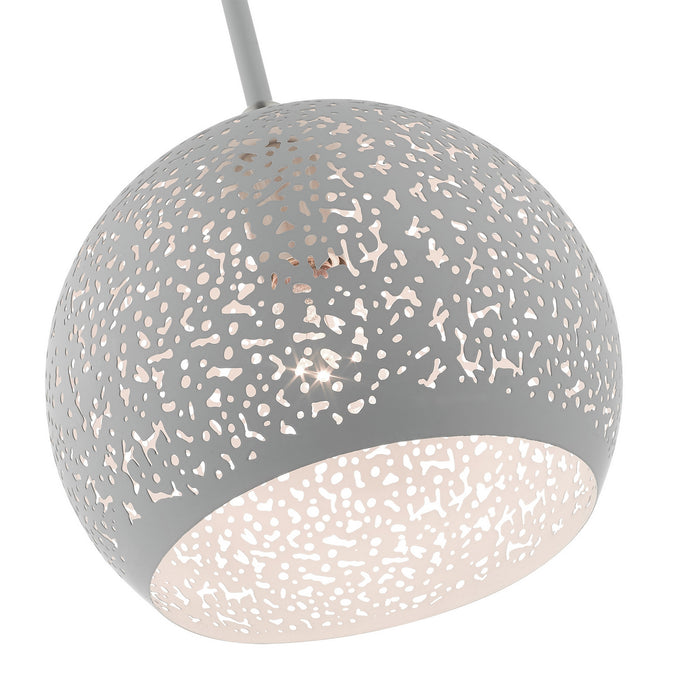 One Light Pendant from the Charlton collection in Nordic Gray with Brushed Nickel Accents finish