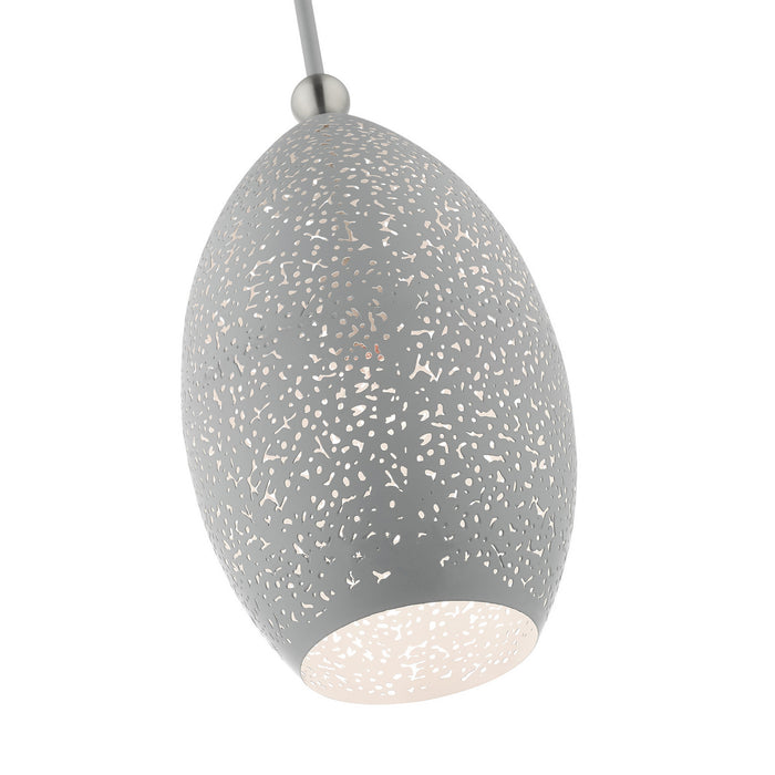 One Light Pendant from the Charlton collection in Nordic Gray with Brushed Nickel Accents finish
