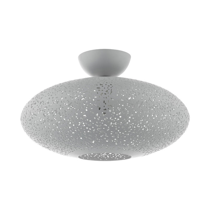 One Light Semi Flush Mount from the Charlton collection in Nordic Gray with Brushed Nickel Accents finish