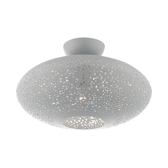 One Light Semi Flush Mount from the Charlton collection in Nordic Gray with Brushed Nickel Accents finish