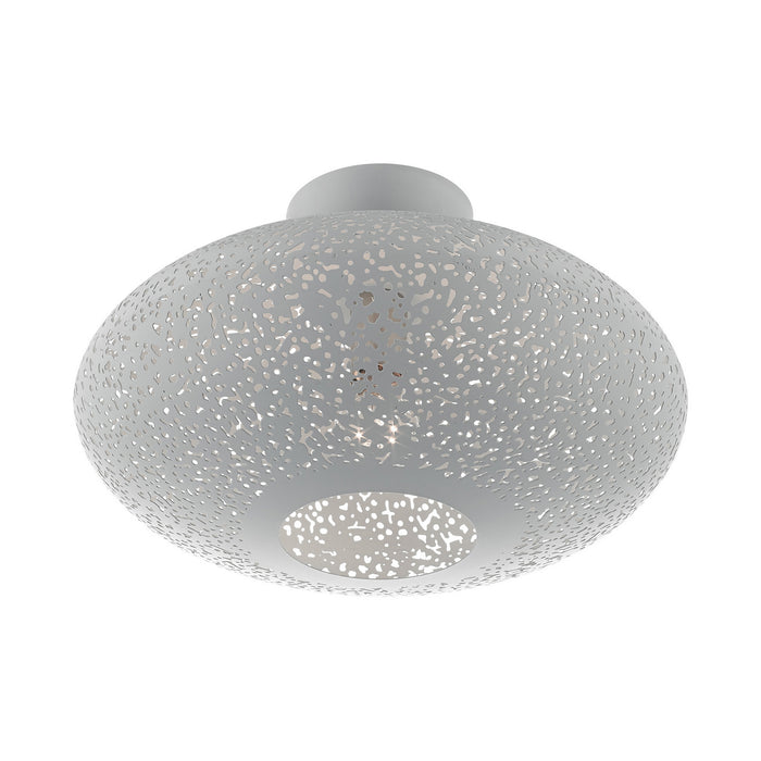 One Light Semi Flush Mount from the Charlton collection in Nordic Gray with Brushed Nickel Accents finish