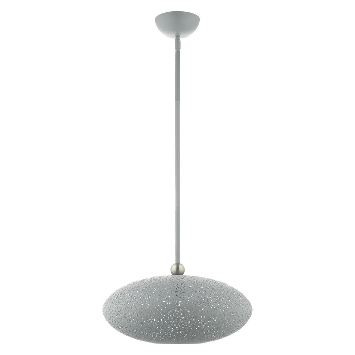 One Light Pendant from the Charlton collection in Nordic Gray with Brushed Nickel Accents finish