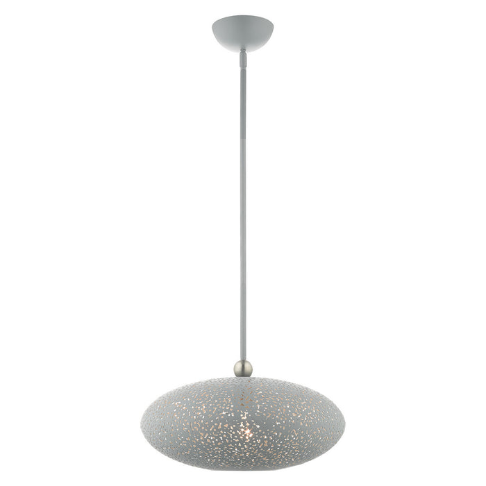One Light Pendant from the Charlton collection in Nordic Gray with Brushed Nickel Accents finish