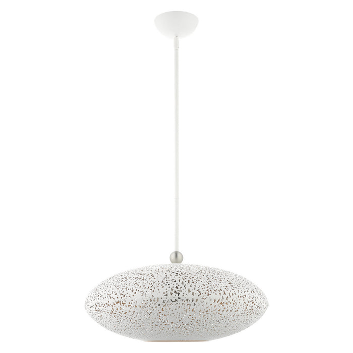 Three Light Pendant from the Charlton collection in White with Brushed Nickel Accents finish