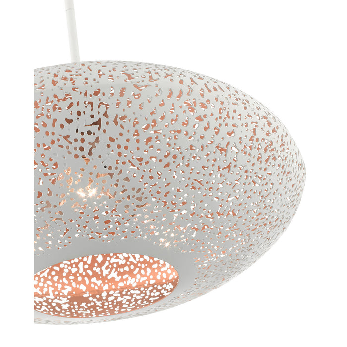 Three Light Pendant from the Charlton collection in White with Brushed Nickel Accents finish