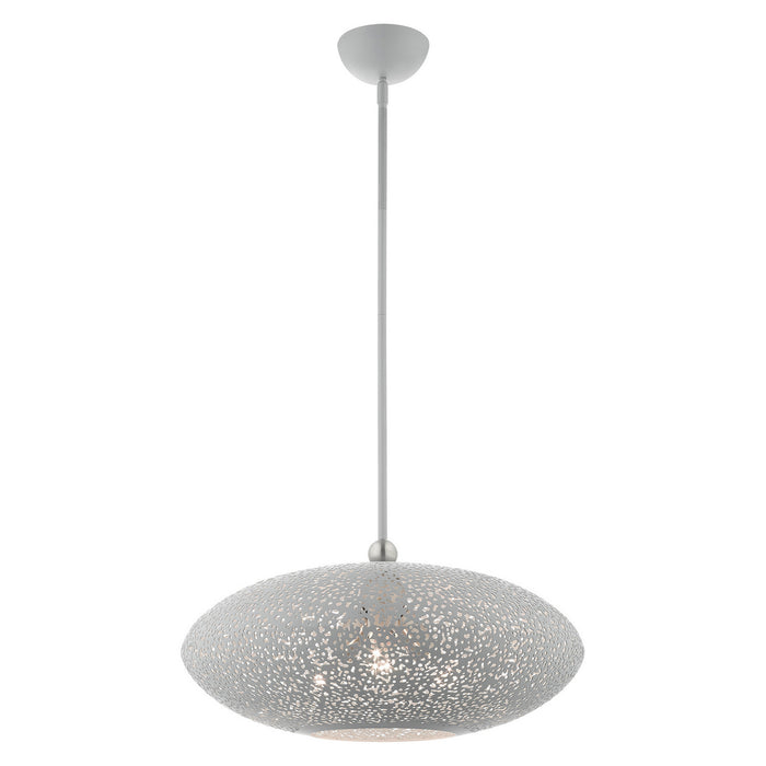 Three Light Pendant from the Charlton collection in Nordic Gray with Brushed Nickel Accents finish