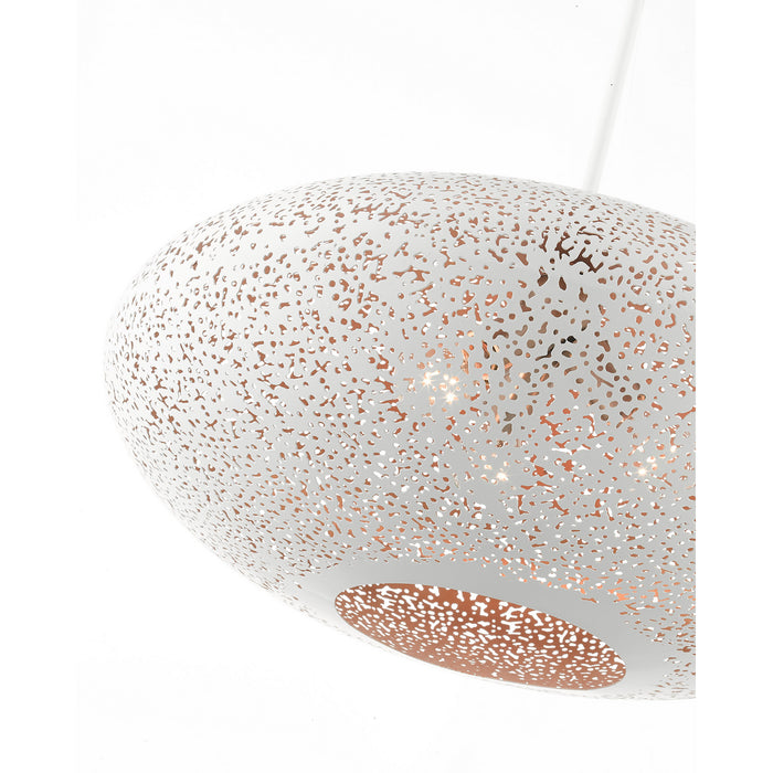 Three Light Pendant from the Charlton collection in White with Brushed Nickel Accents finish