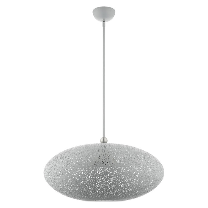 Three Light Pendant from the Charlton collection in Nordic Gray with Brushed Nickel Accents finish