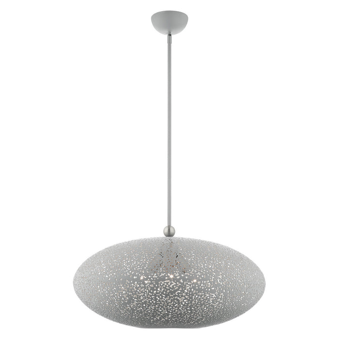 Three Light Pendant from the Charlton collection in Nordic Gray with Brushed Nickel Accents finish