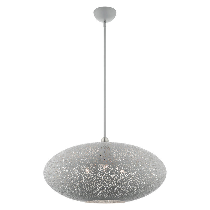 Three Light Pendant from the Charlton collection in Nordic Gray with Brushed Nickel Accents finish