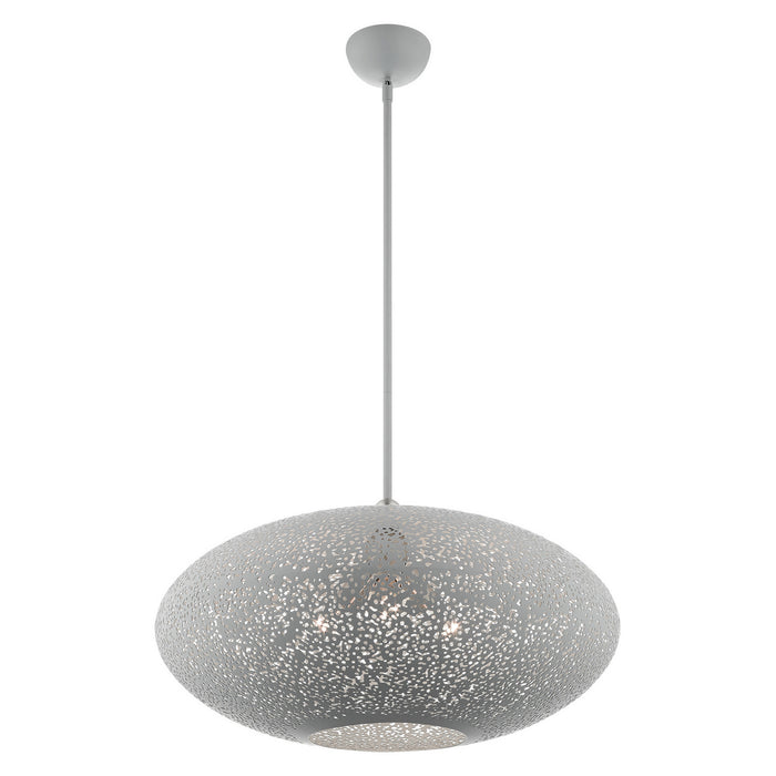 Three Light Pendant from the Charlton collection in Nordic Gray with Brushed Nickel Accents finish