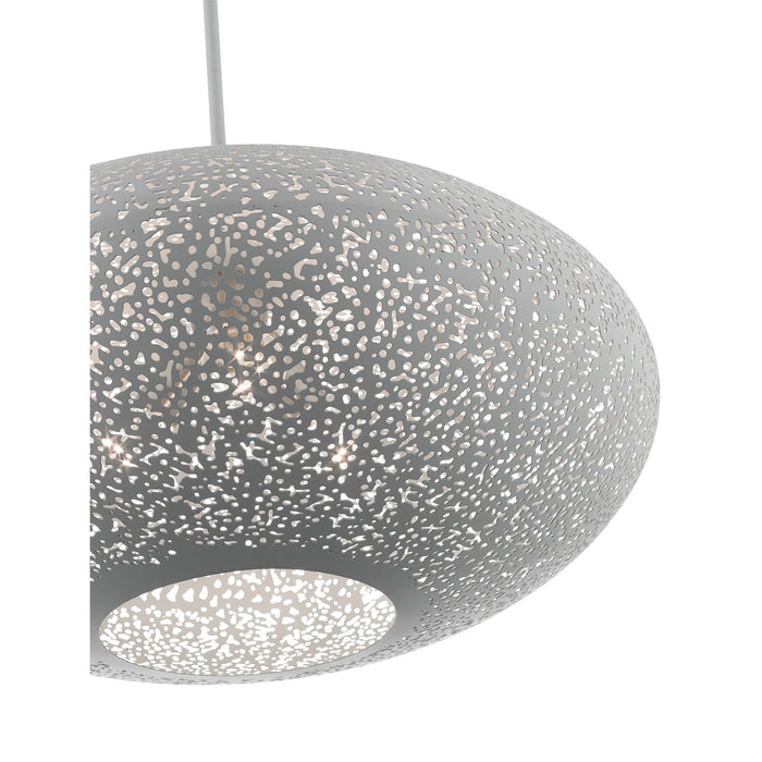 Three Light Pendant from the Charlton collection in Nordic Gray with Brushed Nickel Accents finish