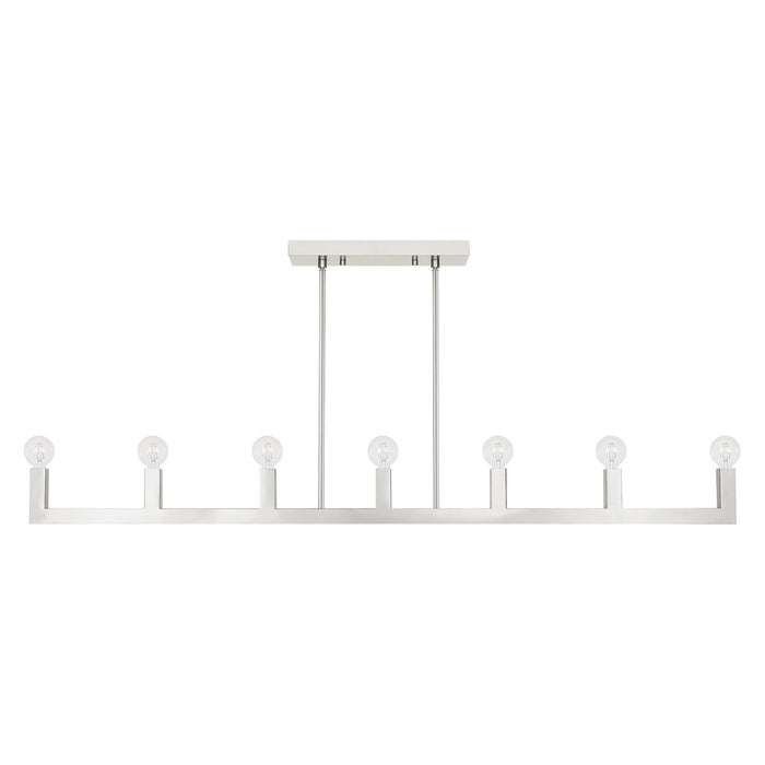 Seven Light Linear Chandelier from the Solna collection in Brushed Nickel finish