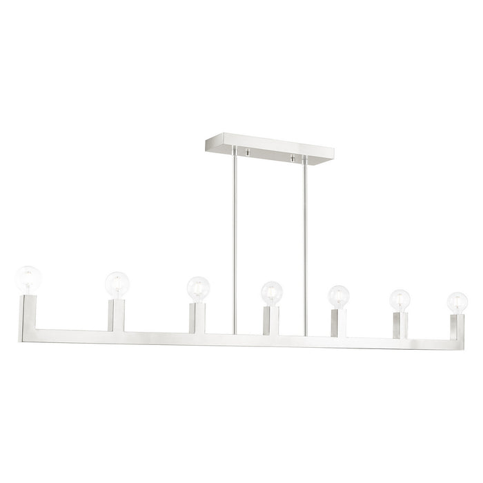 Seven Light Linear Chandelier from the Solna collection in Brushed Nickel finish