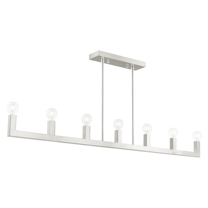 Seven Light Linear Chandelier from the Solna collection in Brushed Nickel finish
