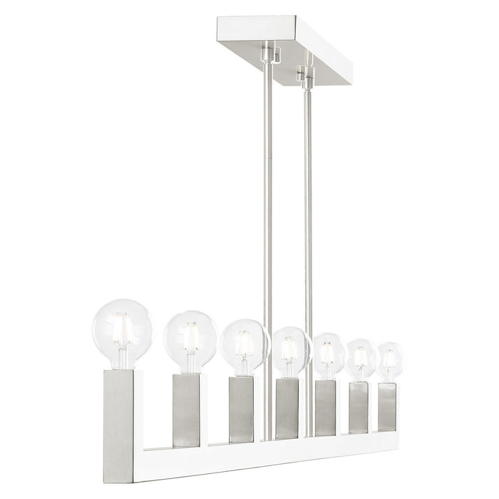 Seven Light Linear Chandelier from the Solna collection in Brushed Nickel finish