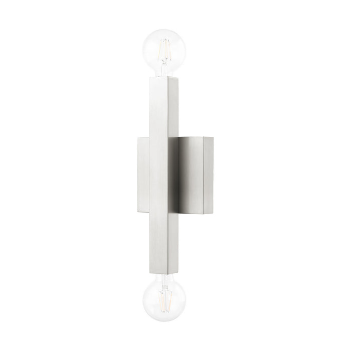 Two Light Wall Sconce from the Solna collection in Brushed Nickel finish