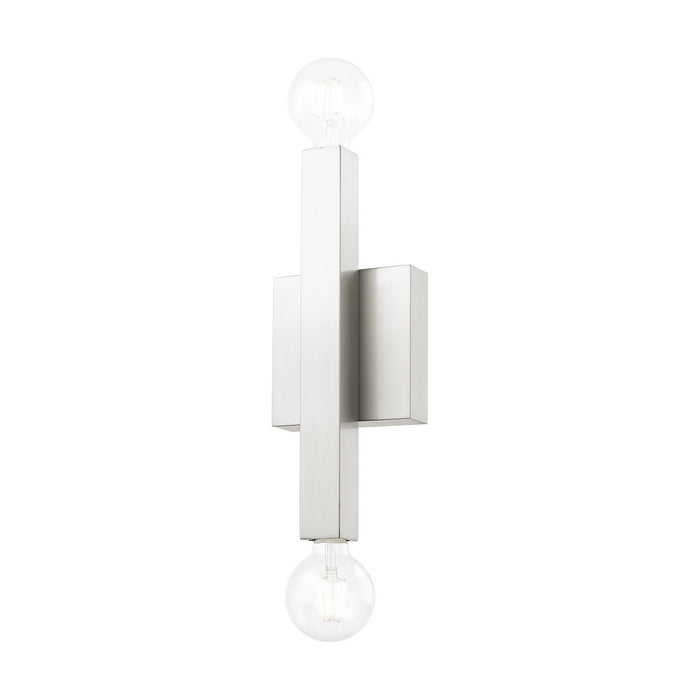 Two Light Wall Sconce from the Solna collection in Brushed Nickel finish
