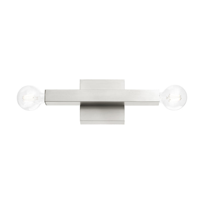 Two Light Wall Sconce from the Solna collection in Brushed Nickel finish