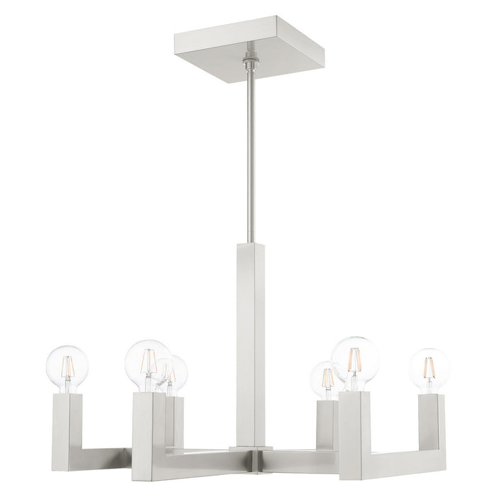 Six Light Chandelier from the Solna collection in Brushed Nickel finish