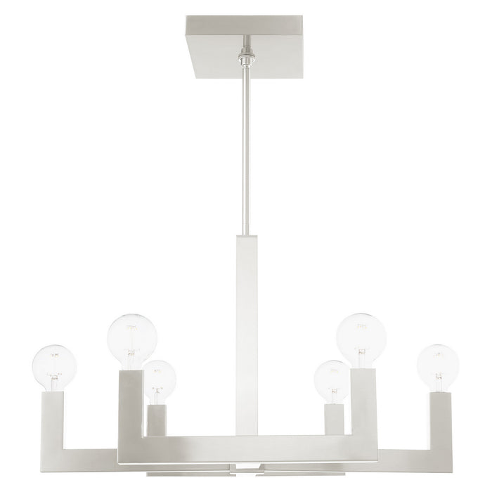 Six Light Chandelier from the Solna collection in Brushed Nickel finish