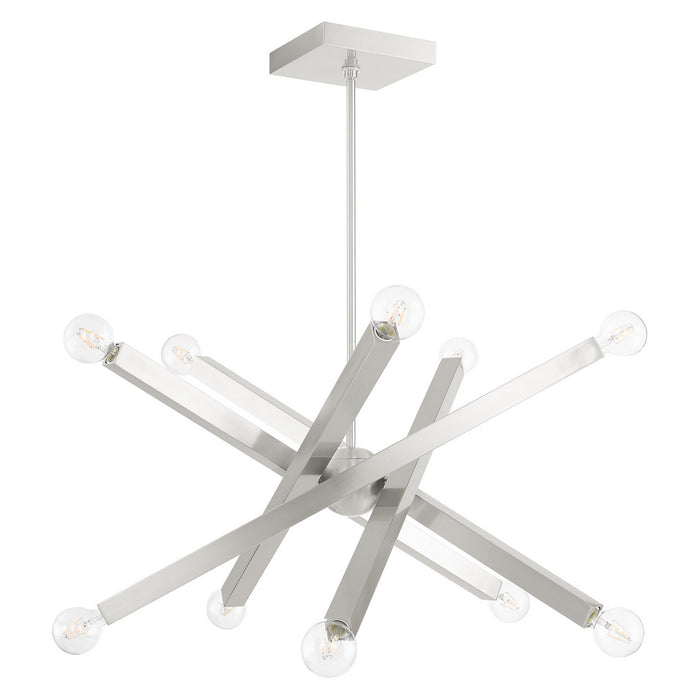 Ten Light Chandelier from the Solna collection in Brushed Nickel finish