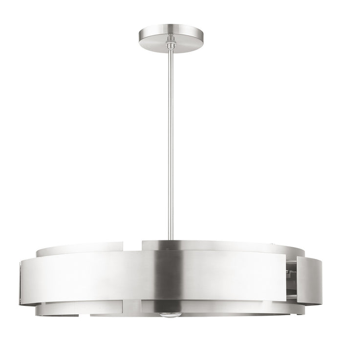 Seven Light Pendant from the Varick collection in Brushed Nickel finish