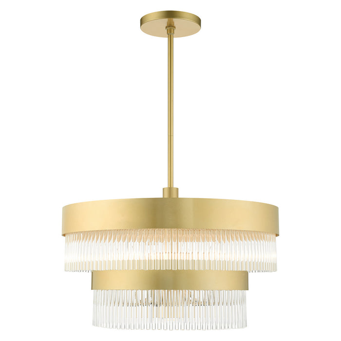 Seven Light Chandelier from the Norwich collection in Soft Gold finish