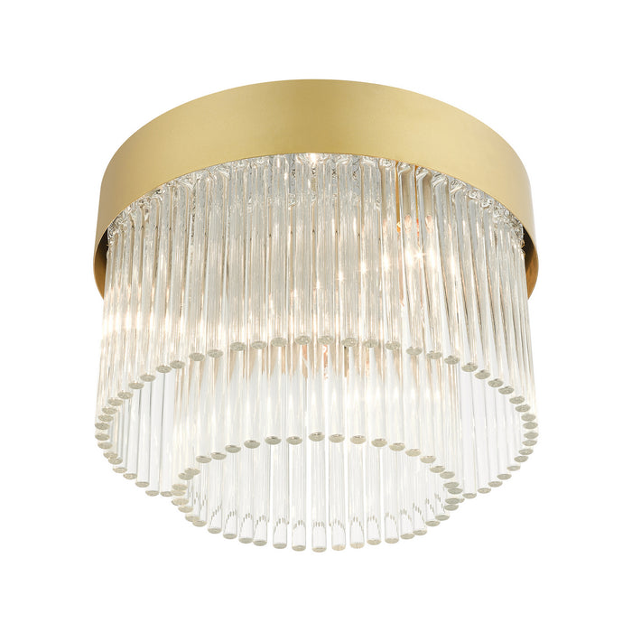Four Light Flush Mount from the Norwich collection in Soft Gold finish