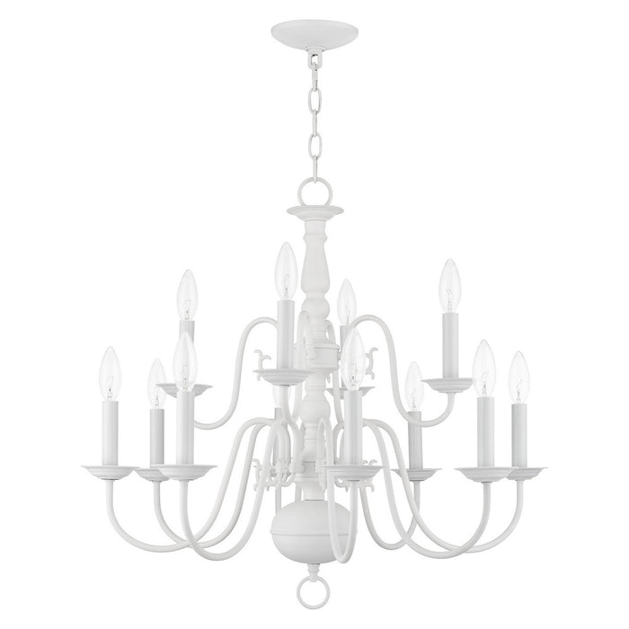 12 Light Chandelier from the Williamsburg collection in White finish