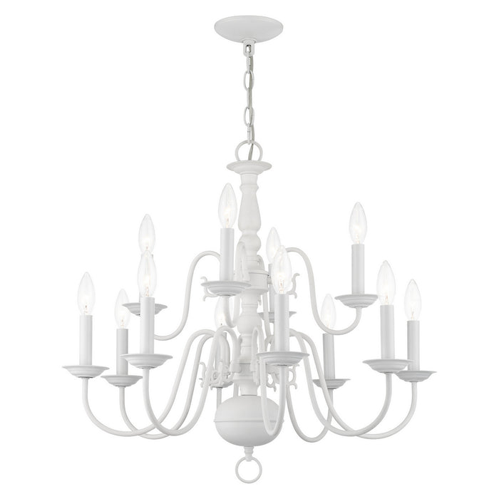 12 Light Chandelier from the Williamsburg collection in White finish