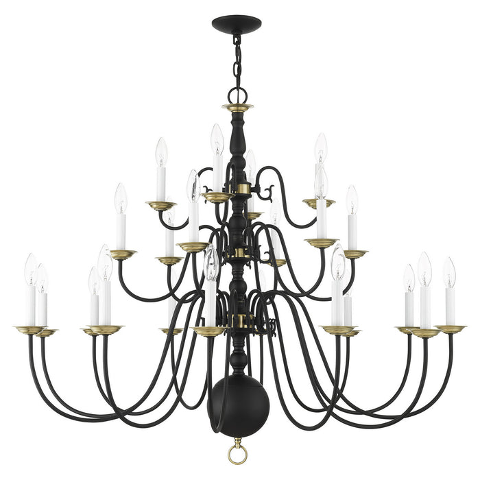 22 Light Chandelier from the Williamsburg collection in Black finish