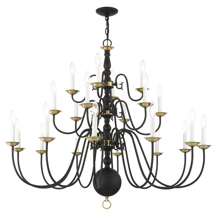 22 Light Chandelier from the Williamsburg collection in Black finish