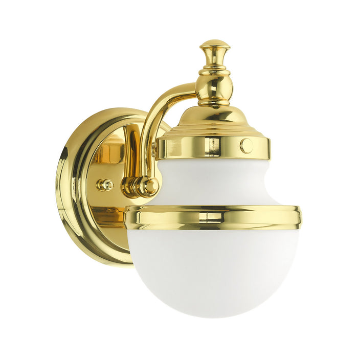 One Light Wall Sconce from the Oldwick collection in Polished Brass finish