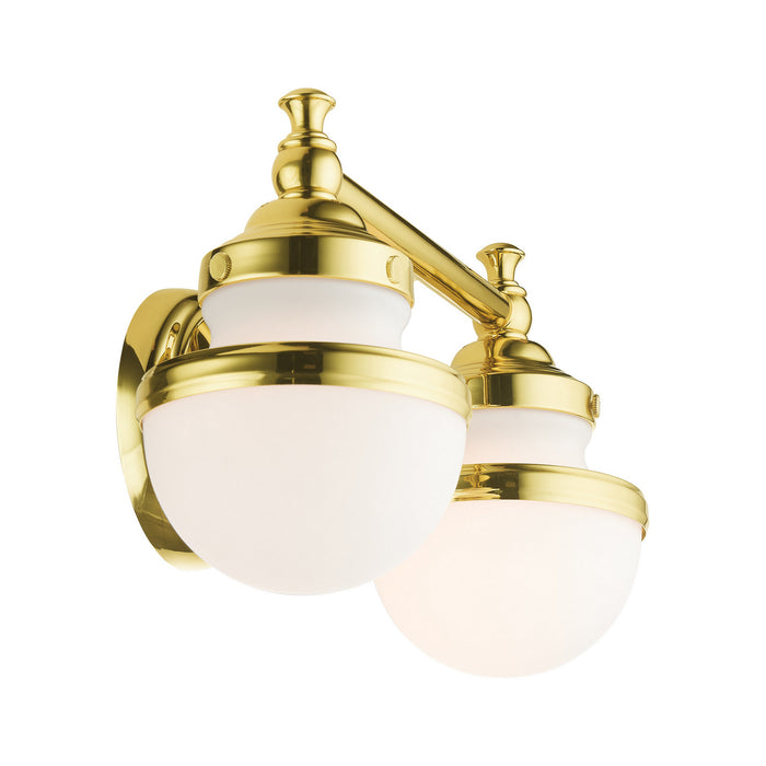 Two Light Vanity from the Oldwick collection in Polished Brass finish