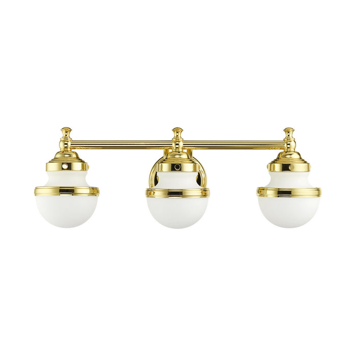 Three Light Vanity from the Oldwick collection in Polished Brass finish