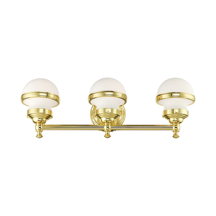 Three Light Vanity from the Oldwick collection in Polished Brass finish