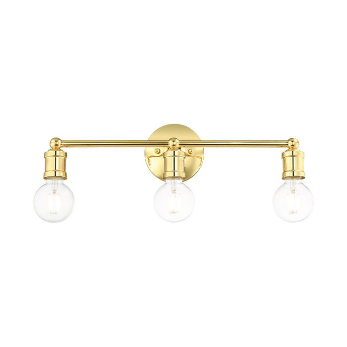 Three Light Bath Vanity from the Lansdale collection in Polished Brass finish