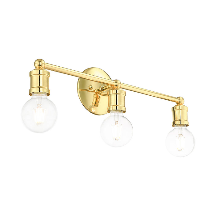 Three Light Bath Vanity from the Lansdale collection in Polished Brass finish