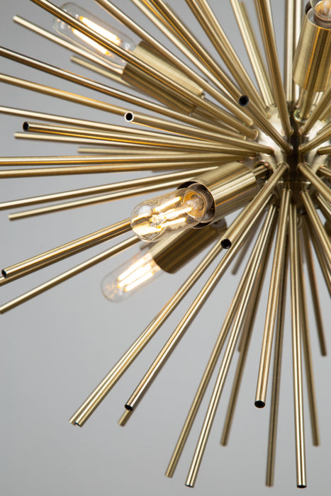Eight Light Chandelier from the Sunburst collection in Satin Brass finish
