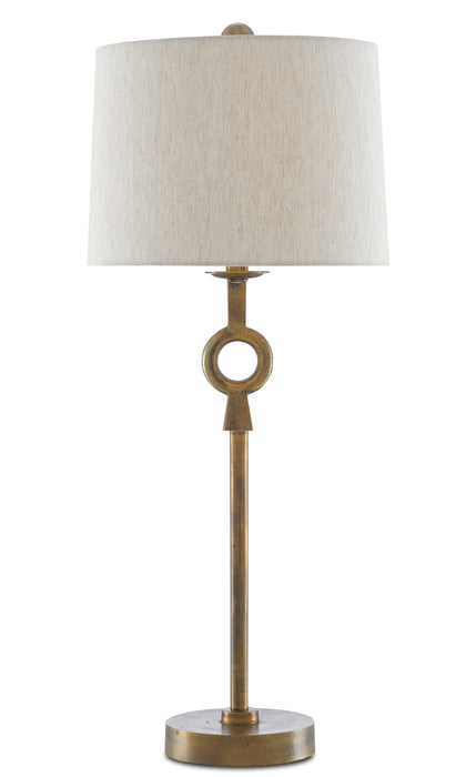 One Light Table Lamp in Antique Brass finish