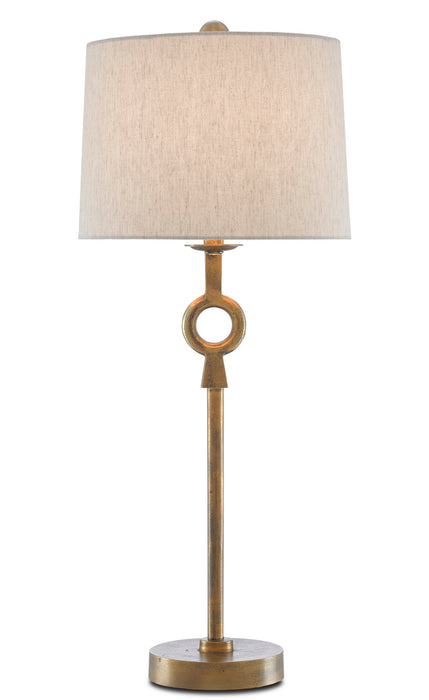 One Light Table Lamp in Antique Brass finish